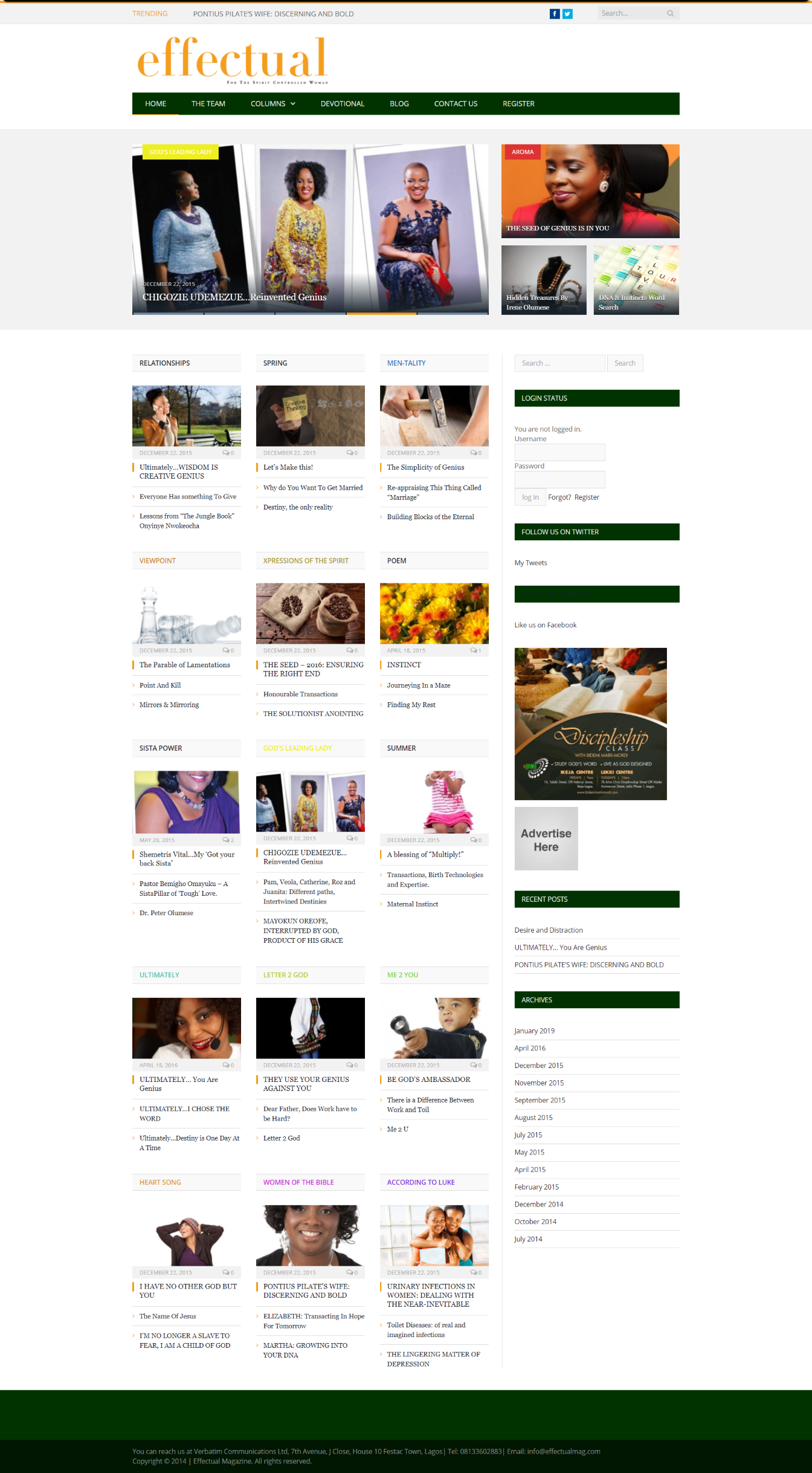 Effectual Magazine Website - BEfore