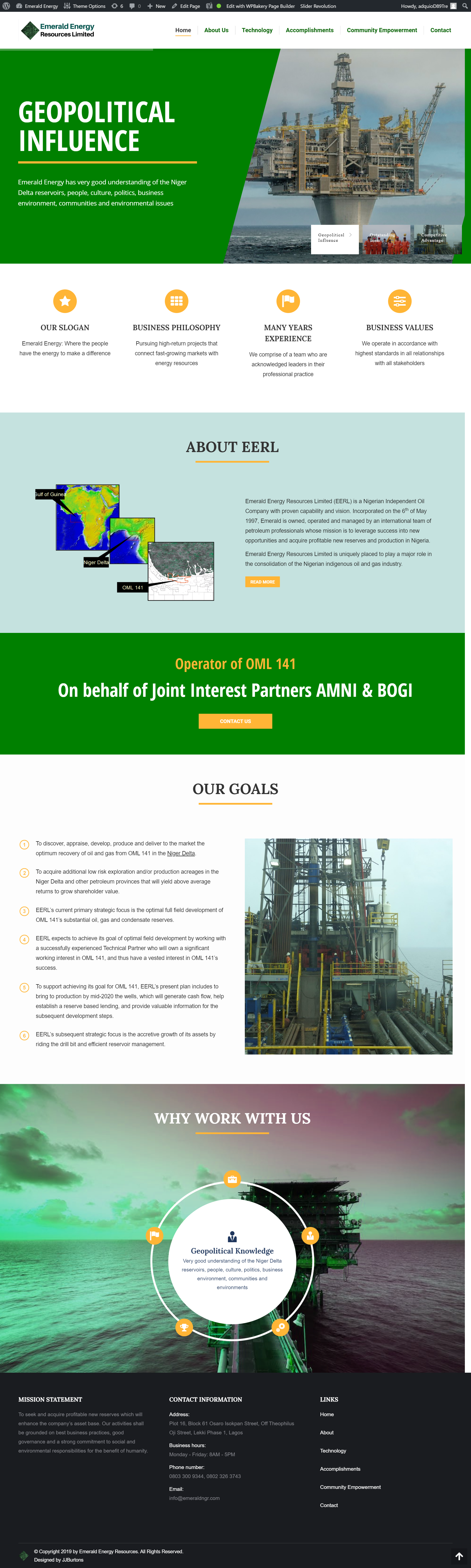 Ogenna Odebeatu Designed Emerald Energy website